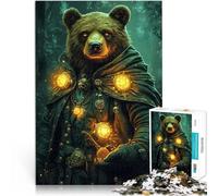 puzzle 1000 pezzi per adulti Mago Orso nella Foresta Antistress Vacanza in patria Uccidere il tempo Migliorare l'amore tra le coppie 75x50cm