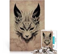 puzzle 1000 pezzi per adulti Maschera Kitsune macchiata n. 2 Sfida di gioco educativo giocattolo Regalo di compleanno, regali, arte murale 38x26cm