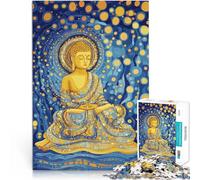 puzzle 1000 pezzi per adulti Meditazione della notte stellata del Buddha Giochi educativi Attività divertenti a casa, regali di compleanno, regali di viaggio, 38x26cm