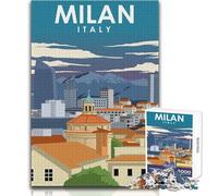 Puzzle 1000 pezzi per adulti Milano Italia Poster di viaggio Giocattolo Gioco intellettuale Migliora la memoria Giocattoli antistress Dimensioni 50x75cm