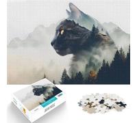 puzzle 1000 pezzi per adulti Montagna della foresta dei gatti Riduzione dello stress interessante offerte come regali per tutta la famiglia 70x100cm
