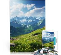 Puzzle 1000 pezzi per adulti Monti di primavera - Cima ricoperta di fiori Fatto di carta，per età pari o superiore a 14 anni Bellissimo gioco di designBellissimo gioco di design Regalo divertente。