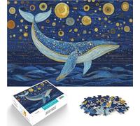 puzzle 1000 pezzi per adulti Mosaico di balene Notte Oceano Riduzione dello stress interessante Adatto per la decorazione del desktop 75x50cm