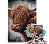 puzzle 1000 pezzi per adulti Mucca dei fiori Aiuta il cervello ad allenare i giocattoli che creano dipendenza per coltivare la pazienza Buon regalo 52x38cm