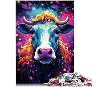 Puzzle 1000 pezzi per adulti mucche colorate sfida educativa, 26 x 38 cm, ideale come regalo per tutta la famiglia dai 14 anni