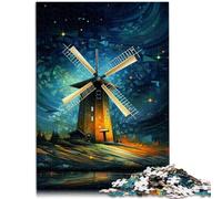 Puzzle 1000 pezzi per adulti Mulini a vento colorati giocattolo educativo intellettuale decompresso regalo divertente 14,96 "x 20,47" per adolescenti da 14 anni e oltre