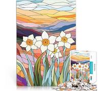 puzzle 1000 pezzi per adulti Narcisi in vetro colorato Antistress Vacanza in patria Uccidere il tempo Migliorare l'amore tra le coppie 50x70cm