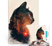 puzzle 1000 pezzi per adulti Natura del gatto Giocattoli che creano dipendenza e sfidano l'intelligenza del cervello decorazione murale 38x26cm