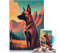 puzzle 1000 pezzi per adulti Natura del Pastore Belga Malinois giochi divertenti per famiglie con poster abbinato e foglio di quiz 75x50cm