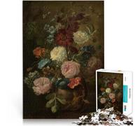 puzzle 1000 pezzi per adulti Natura morta floreale con cherubino Allena il tuo cervello e le tue mani Migliorare l'amore tra le coppie 75x50cm