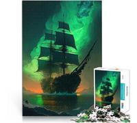 puzzle 1000 pezzi per adulti Nave fantasma verde Difficile da completare ma divertente e umoristico Collezione di artisti, Belle arti 75x50cm
