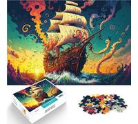 puzzle 1000 pezzi per adulti nave pirata colorata Difficile da completare ma divertente e umoristico è ideale come regalo per tutta la famiglia 38x26cm