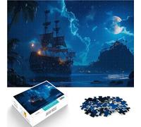 puzzle 1000 pezzi per adulti Nave pirata nei Caraibi Difficile da completare ma divertente e umoristico Collezione di artisti, Belle arti 52x38cm