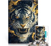 puzzle 1000 pezzi per adulti Nebbia dorata di tigre per il giocattolo di sfida del gioco educativo Migliorare l'amore tra le coppie 75x50cm