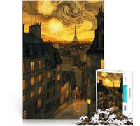 puzzle 1000 pezzi per adulti Notte parigina con cielo stellato Gioco intellettuale giocattolo Lista dei desideri con Babbo Natale 38x26cm