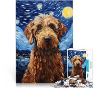 puzzle 1000 pezzi per adulti Notte stellata del Labradoodle Gioco di famiglia antistress sfida difficile Giocattoli per la decorazione della casa 52x38cm