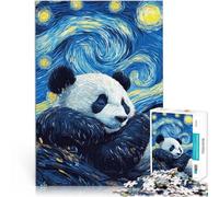 puzzle 1000 pezzi per adulti Notte stellata del panda Giocattoli educativi per l'apprendimento Giochi per famiglie Opera d'arte 38x26cm