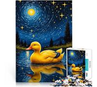 puzzle 1000 pezzi per adulti Notte stellata dell'anatra Difficile da completare ma divertente e umoristico Regali di Babbo Natale segreto 75x50cm