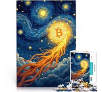 puzzle 1000 pezzi per adulti Notte stellata di Bitcoin Giocattolo educativo intellettuale decomprimente è ideale come regalo per tutta la famiglia 38x26cm