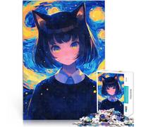 puzzle 1000 pezzi per adulti Notte stellata Nekomimi Giocattoli educativi per l'apprendimento Giochi per famiglie Adatto alle coppie 38x26cm