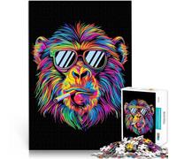 puzzle 1000 pezzi per adulti Occhiali da sole Baboon Monkey Riduzione dello stress interessante offerte come regali per tutta la famiglia 38x26cm