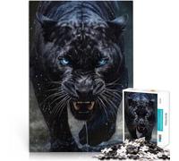 puzzle 1000 pezzi per adulti occhio potente della pantera nera Allena il tuo cervello e le tue mani con poster abbinato e foglio di quiz 38x26cm
