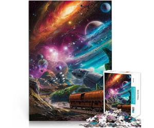 puzzle 1000 pezzi per adulti Odissea del treno cosmico Difficile da completare ma divertente e umoristico Regalo di compleanno 75x50cm