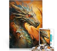 Puzzle 1000 pezzi per adulti Opera d'arte del drago Fatto di legno Adatto a persone dai 14 anni in su Interazione genitore-figlio Regali interessanti per ridurre lo stress misurare：50x75cm