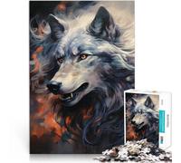 puzzle 1000 pezzi per adulti Opera d'arte del lupo - Spirito del lupo Rompicapo per Ogni pezzo è unico - Gioco divertente e stimolante per tutta la famiglia 75x50cm