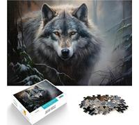 puzzle 1000 pezzi per adulti Opera d'arte del lupo - Un ritratto dell'Alfa Giochi divertenti Migliorare l'amore tra le coppie 52x38cm