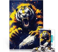 puzzle 1000 pezzi per adulti Opera d'arte di tigre furiosa Giocattolo educativo per l'apprendimento Decorazioni e regali unici per la casa 52x38cm