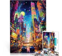puzzle 1000 pezzi per adulti Opera d'arte psichedelica della città Gioco a quiz Ogni pezzo è unico - Gioco divertente e stimolante per tutta la famiglia 70x100cm