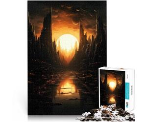 puzzle 1000 pezzi per adulti Opera d'arte sullo skyline della città Gioco educativo per famiglie è ideale come regalo per tutta la famiglia 75x50cm