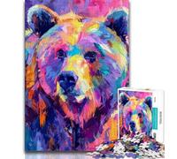 Puzzle 1000 pezzi per adulti Orso bruno fantasy, giochi educativi, decorazione per la casa, gioco educativo per compleanno, Natale (38x26cm)