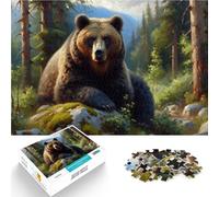 puzzle 1000 pezzi per adulti Orso bruno nella foresta Giocattoli per l'intrattenimento in famiglia Regalo di compleanno, regali, arte murale 26x38cm