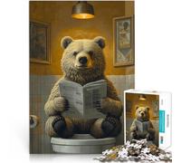 puzzle 1000 pezzi per adulti Orso che legge sul water per il giocattolo di sfida del gioco educativo Decorazioni e regali unici per la casa 52x38cm