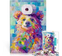 puzzle 1000 pezzi per adulti Orso con carta igienica Antistress Vacanza in patria Uccidere il tempo Lista dei desideri con Babbo Natale 52x38cm