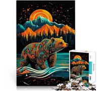 puzzle 1000 pezzi per adulti Orso nel paesaggio montano per il giocattolo di sfida del gioco educativo Adatto per la decorazione del desktop 75x50cm