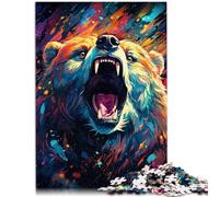 Puzzle 1000 pezzi per adulti Orso Polare Neon Puzzle Anti-Stress Vacanze a Casa Hobby per adolescenti 14 anni e oltre 50 x 70 cm