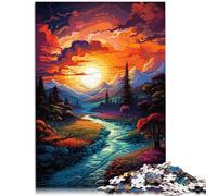 Puzzle 1000 pezzi per adulti paesaggi tramonto fantastici giochi divertenti in famiglia anti-stress vacanze in casa uccidere tempo per adolescenti 14 anni e oltre 26x38cm