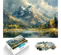 Puzzle 1000 pezzi per adulti Paesaggio del lago di montagna Fatto di carta，per età 14+ Vacanze a casa: ammazzare il tempo Giochi Giocattoli Regalo。misurare：26x38cm/10.24 x 14.96pollice