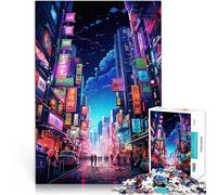 puzzle 1000 pezzi per adulti Paesaggio della città notturna Giocattoli per l'intrattenimento in famiglia Lista dei desideri con Babbo Natale 38x26cm