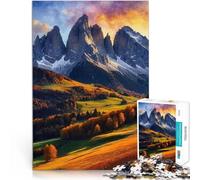 puzzle 1000 pezzi per adulti Paesaggio delle Dolomiti al Monte Paternofel Gioco intellettuale con poster abbinato e foglio di quiz 52x38cm