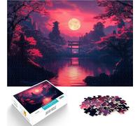 puzzle 1000 pezzi per adulti Paesaggio giapponese al chiaro di luna Giocattoli educativi Ogni pezzo è unico - Gioco divertente e stimolante per tutta la famiglia 38x26cm