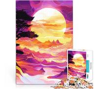 puzzle 1000 pezzi per adulti Paesaggio montano al tramonto Giocattoli per l'intrattenimento in famiglia con poster abbinato e foglio di quiz 50x70cm