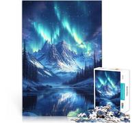 puzzle 1000 pezzi per adulti Paesaggio montano dell'aurora boreale Gara di velocità delle mani Giocattoli per la decorazione della casa 38x26cm