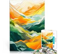 puzzle 1000 pezzi per adulti Paesaggio piatto astratto 2 Difficile da completare ma divertente e umoristico Regalo di compleanno 38x26cm