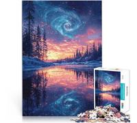 puzzle 1000 pezzi per adulti Paese delle meraviglie invernale con cielo galattico Giocattoli educativi Adatto per la decorazione del desktop 38x26cm