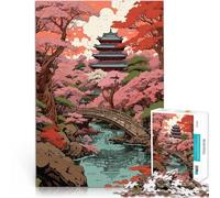 puzzle 1000 pezzi per adulti Pagoda del giardino giapponese Giocattoli per l'intrattenimento in famiglia Lista dei desideri con Babbo Natale 52x38cm