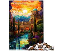 Puzzle 1000 pezzi per Adulti Palazzo dell'Alhambra Puzzle interessanti per la riduzione dello Stress Analisi e logica per Adolescenti dai 14 Anni e oltre 26x38cm